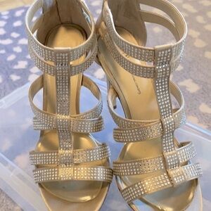 INC Renata gold heels with crystal details 9.5